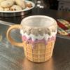 Ceramic Cone Cartoon Ice Cream Cup Ceramic Water Cup Small Fresh Mug Ice Cream Cup Milk Cup
