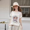 Vintage Cat Print Short Sleeve T-Shirt