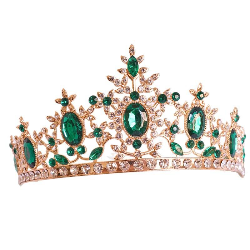 Bride's Crown Simple European and American Handcrafted Diamond Encrusted Headwear Wedding Styling Hair Accessory Grand Crown Accessory