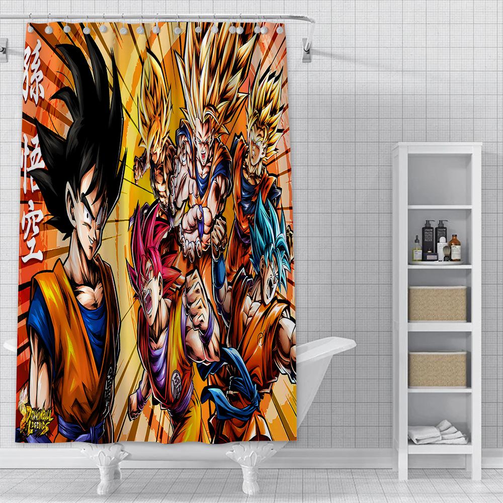Anime B-balls Shower Curtain Waterproof Polyester Fabric Paint Bath Curtains B-balls Bathroom Decor D-dragons Curtain With Hook