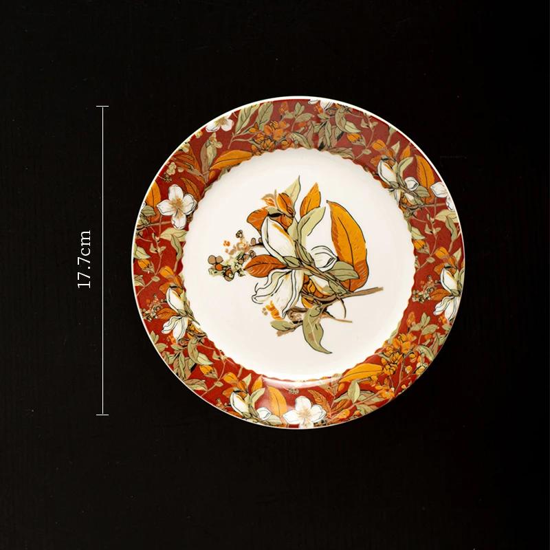 Retro Style Ceramic Plate Set High End Hotel Restaurant Steak Plate Creative Relief Exquisite Dining Plates Wedding Tableware