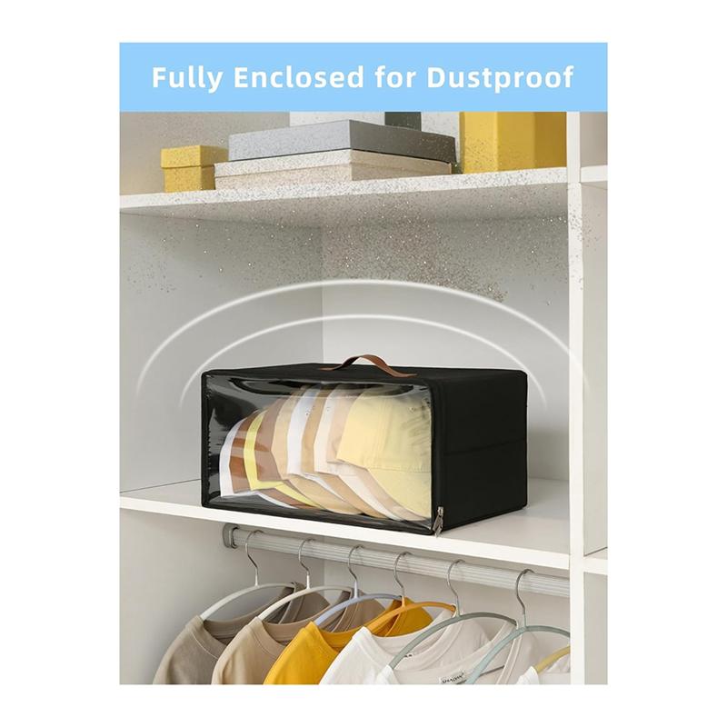 A25F-For Baseball Caps Front-Opening Hat Organizer 2 Pack, Stackable Rigid Clear Window Hat Storage Box