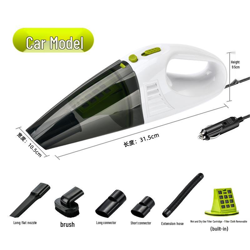Rechargeable Cordless 12V High Power Car Vacuum Cleaner - Wet & Dry Dual-Use for Car Interior.