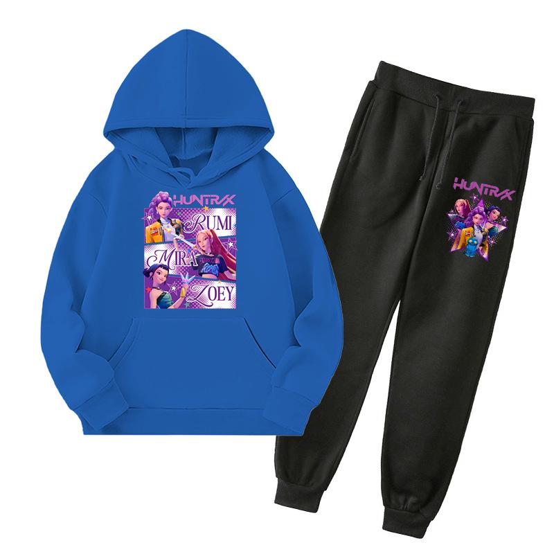 Kpop Demon Hunters Kids New Fashion Cartoon Print 2pcs Hoodie+Pants Sportsuits Casual Outfits Clothes For 2-13 Years Boys Girls