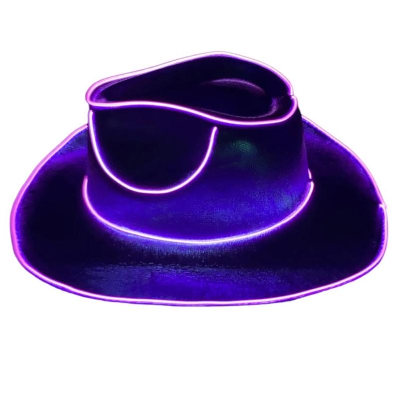 Western Hat Light Up LED Cowgirl Hat Party Hat Stage Costume Headwear