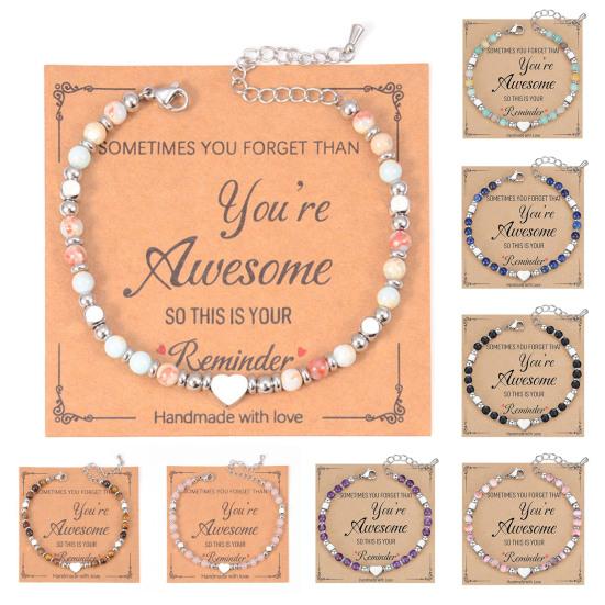 Women Bracelet Natural Stone Beads Adjustable Length Non-fading Bracelet Wear-Resistant Comfortable Accessories