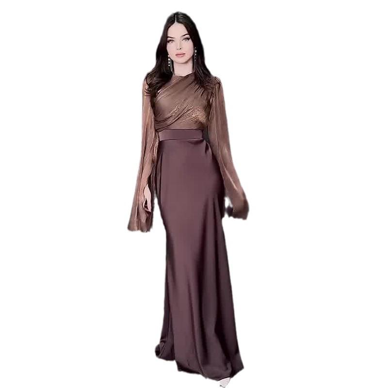 2024 Autumn Elegant Slim-Fit Spliced Glass Sand Dress for Women