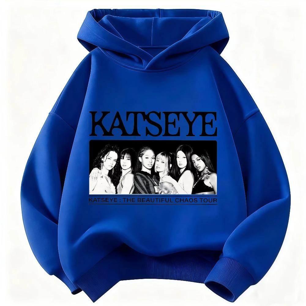 2026 Children KATSEYE Hoodie Kids Loose Casual Hooded Sweatshirt Boys Girls Fashion Graphic Pullover Sport Daily Wear Tops