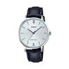 Casio LTP-VT01L-7B1 Quartz Women's Watch Silver Black Leather Band Imported Model