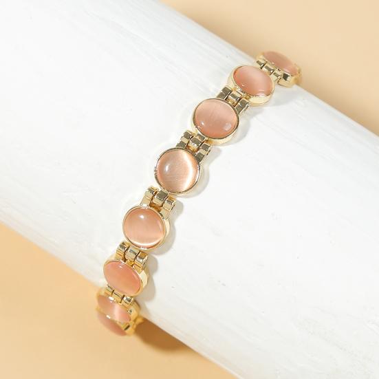 Βραχιόλι Μαγνητικής Θεραπείας Χρυσό Επιχρυσωμένο Κόσμημα Απαλύνει την Κόπωση Γυαλιστερό Cats Eye Stone