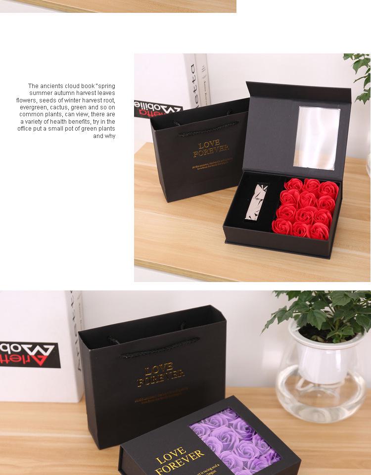 Eternal Rose Lipstick Gift Box - Flip-top, Creative Teacher's Day Present, Rectangular Packaging