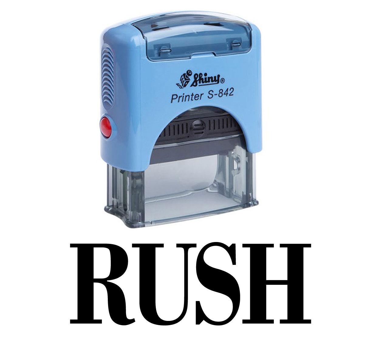 

RUSH Self Inking Rubber Stamp Office Стационарная индивидуальная блестящая печать Impression Area 14 mm x 38 mm чёрный