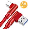 Cable Usb C 3a Usb tipo C de 90 grados para Xiaomi Mi 9t redmi note9S 10PRO Oneplus OPPO Samsung Galaxy S22 S21 S20 NOTA20 Cable de datos de carga rápida Usb-c