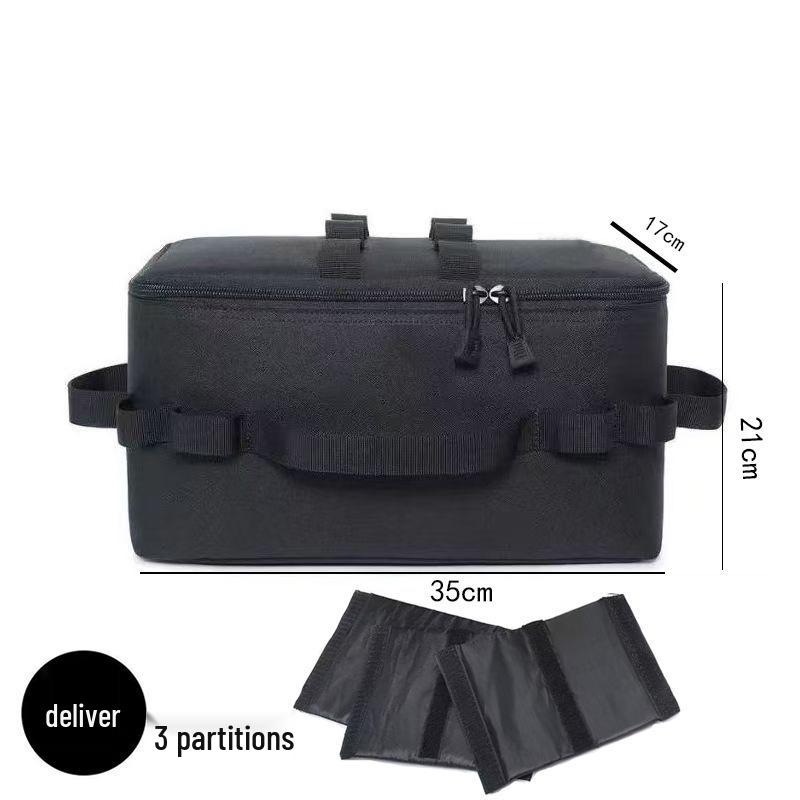 Portable Outdoor Tool Bag for Camping & Picnic: Multi-Compartment Storage for Gas Stove & Cutlery