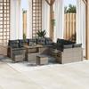 VidaXL 13-Piece Garden Sofa Set with Grey Poly Rattan Cushions 3361808