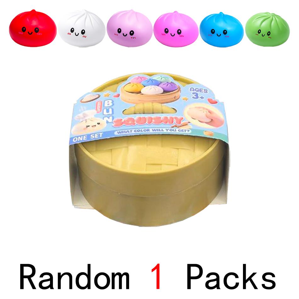 Simulatie Voedsel Dumpling Squishy Knijpbal Kleurrijk Sensorisch Fidget Speelgoed met Stoompan voor Stressverlichting Huis Bureau Decoratie Cadeau