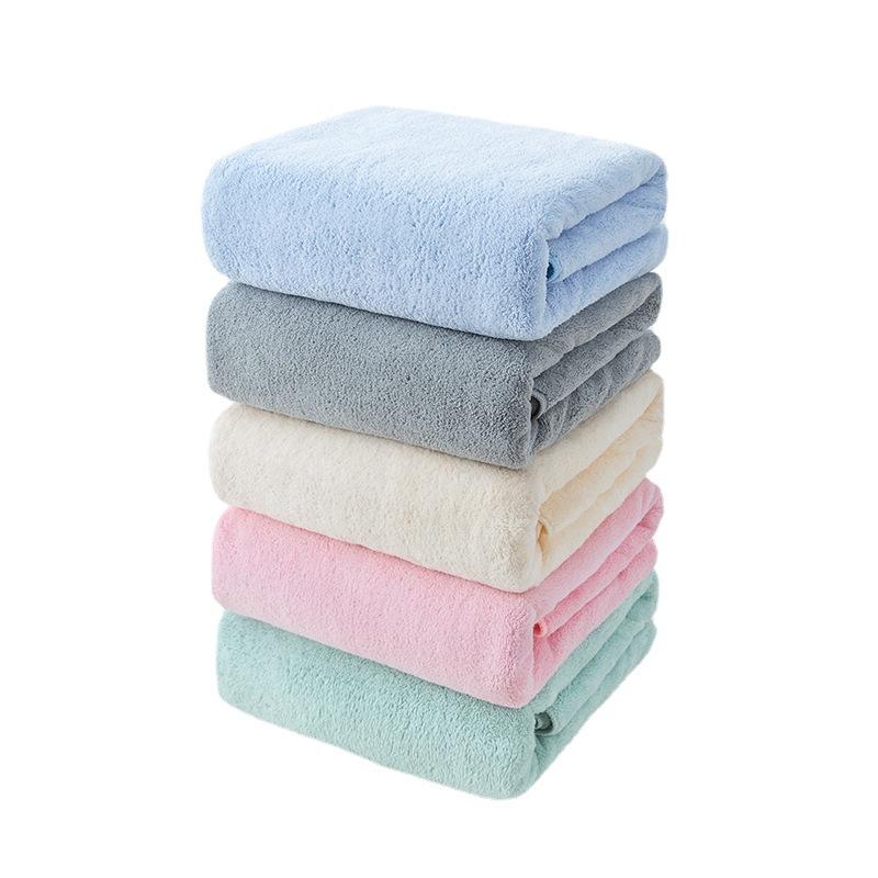 Towel enlarged thickened coral fleece bath towel household children adult large bath towel soft absorbent bath towel