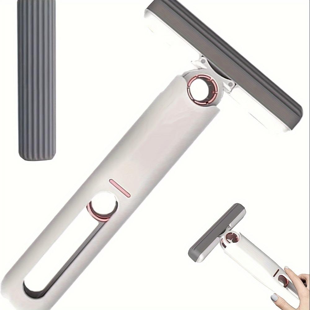 2-in-1 Mini Portable Mop - Self-Squeezing, Hand-Free, Lazy Cleaning Solution with Microfiber Cotton Heads for Desktop, Car Glass