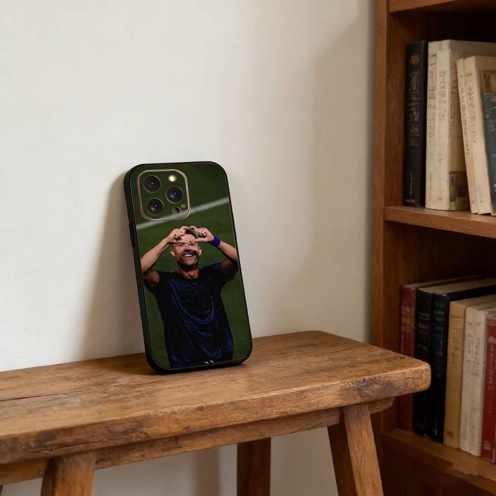 Custodia per Telefono Sports Star CR7 C-Cristiano R-Ronaldo Per iPhone 17,16,15,14,13,12,11 Plus,Pro Max,XS,Copertura Nera in Morbido Silicone