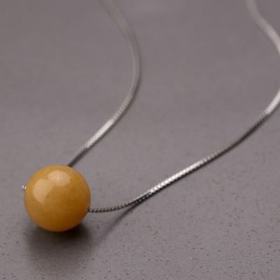 Artificial Beeswax Pendant Necklace Temperament Ethnic Style Retro Clavicle Chain Box Chain Personality Trend