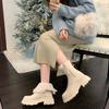 2025 winter new thick-soled side zipper lamb wool snow boots thickened fleece thick heel thick-soled Martin boots