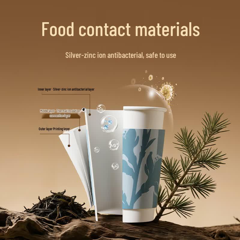 Deli Antibacterial Silver Ion Disposable Paper Cups, 230ml