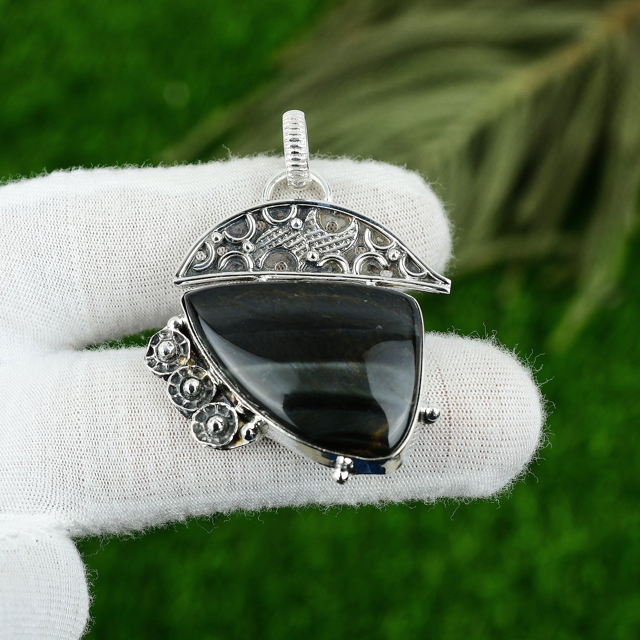 Nellite Stone Sterling Silver Artisan Ethnic Handcrafted Bezel Pendant Jewelry