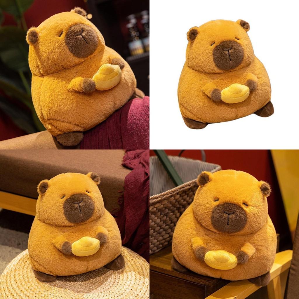 Adorable Capybara Plush Toy In Golden Ingot Design Perfect For Kids Birthday Gifts