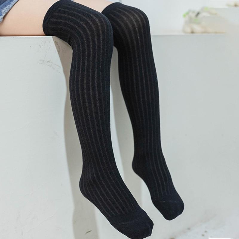 Atmungsaktive Baumwollstrümpfe für Mädchen Kleinkind Bonbonfarbe Überknie-Socken Frotteeschlingen-Socken für Herbst Frühling