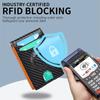 2025 Men's Airtag RFID Wallet Slim Money Clip Short Wallet Carbon Fiber Pattern Anti-Theft Change Purser for Daily/Travel Use