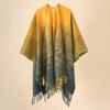 New Imitation Cashmere Women Scarf Autumn Winter Striped Tassel Poncho Wrap Blanket Capa Para Mujer Pashmina Shawl Echarpe Hiver