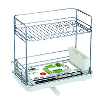 Asvel Slim Drainer for Both Vertical and Horizontal Use White 5514 2-tier Clear-coated "N-Posse"