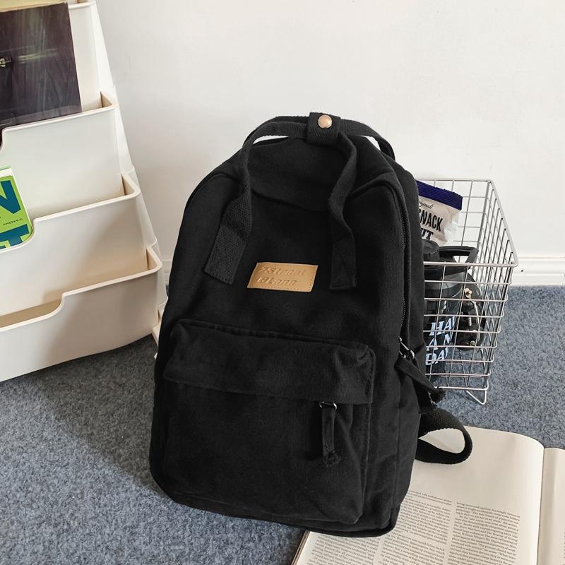 Canvas Bag Large Capacity Female Student Backpack Men's Schoolbag