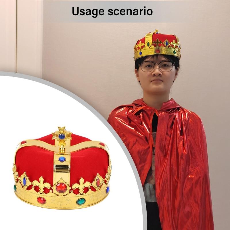 Shining Party Crown Hats for Birthday Wedding Celebration Cosplay King Crowns Show Performances Costume