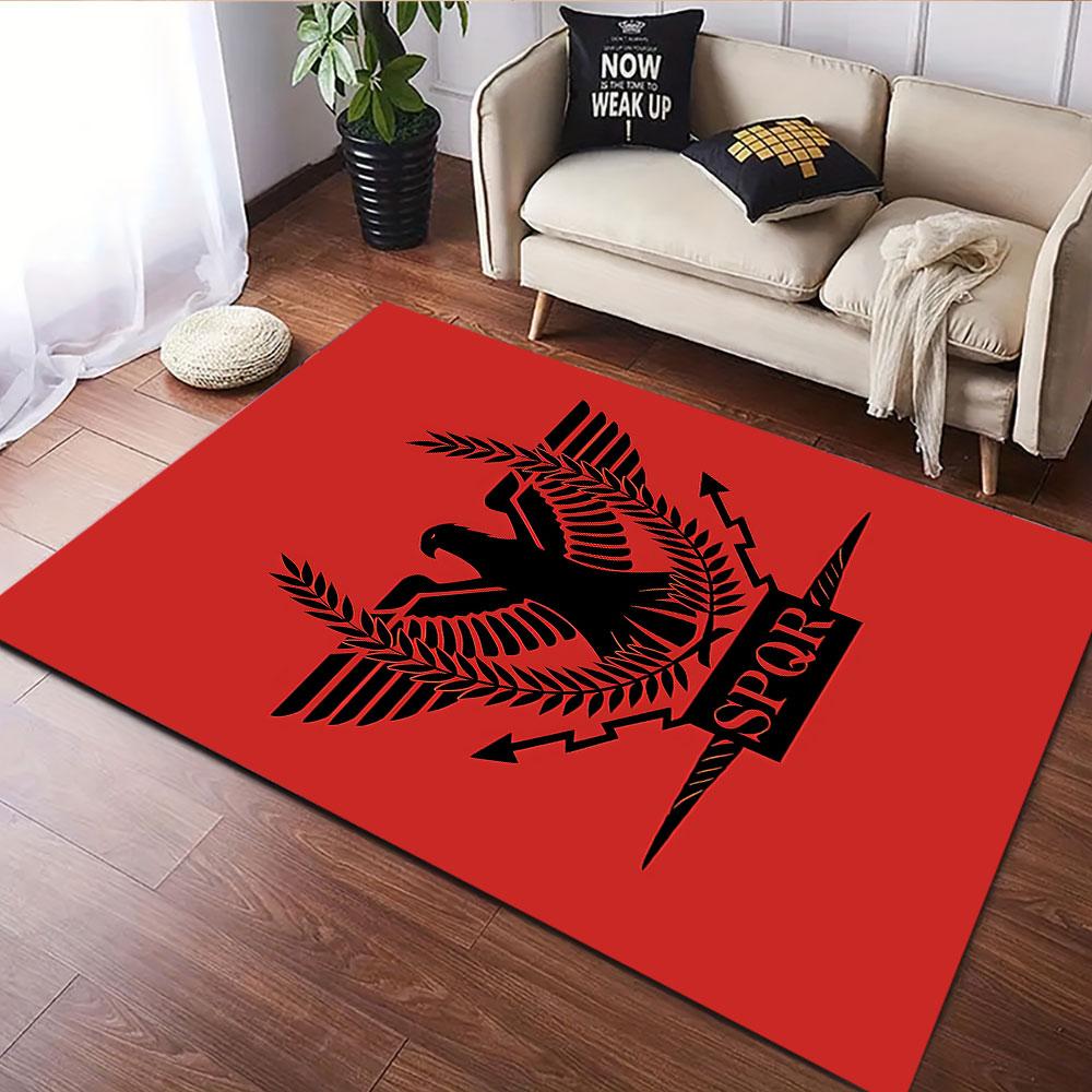 Roman Eagle Emblem with SPQR Design Patterned Carpet, Suitable As a Non Slip Play Mat for the Living Room and Bedroom Sofa
