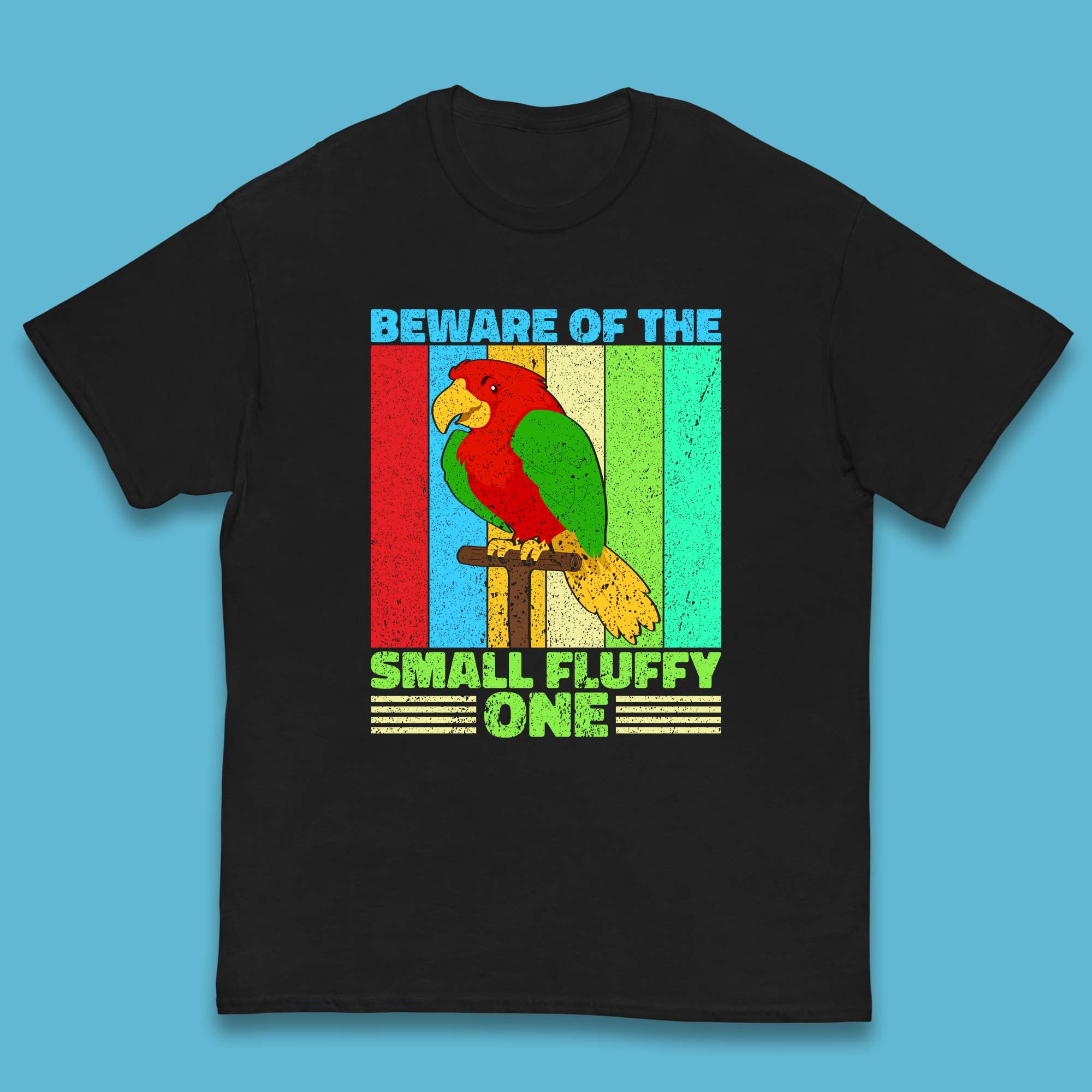 Beware Of The Small Fluffy One Parrot Cute Parrot Bird Lovers Kids T Shirt 150