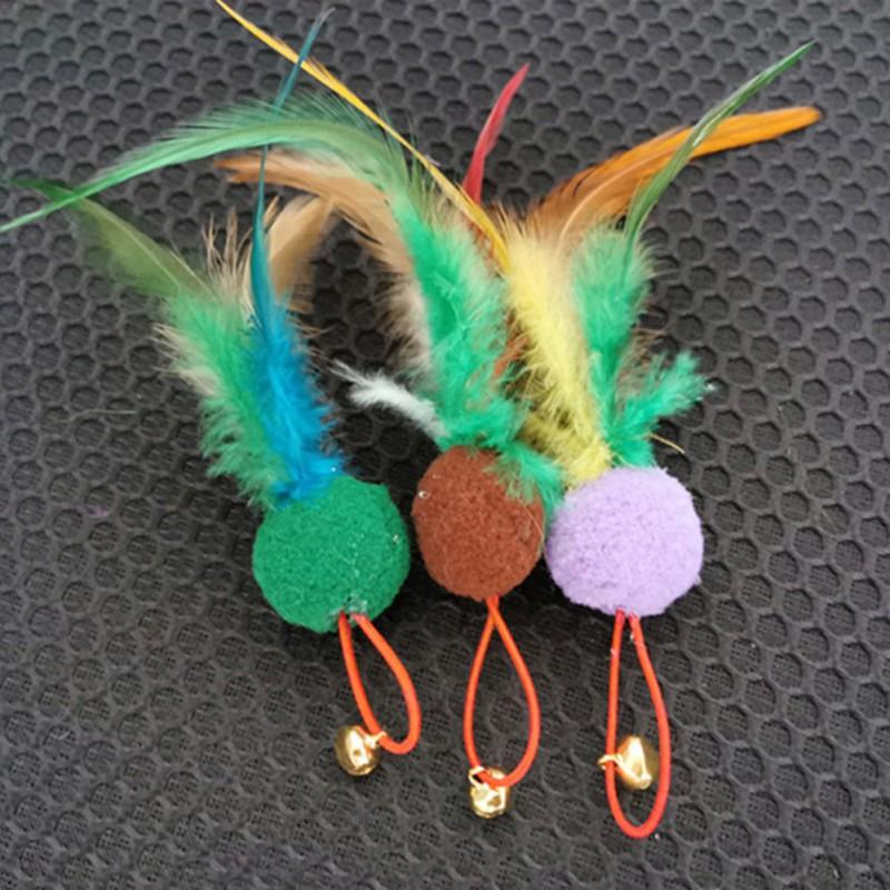 3/6pcs Replacement Cat Feather Toy Set Funny Teaser Stick Feather Replacement Head Interactive Kitten Pet Toy Cat Products