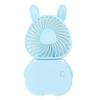 Portable Neck Hanging Fan Foldable USB Rechargeable Mini Handheld Cute Bunny Desk Fan With Lanyard For Office Outdoor White