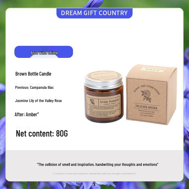 Brown Glass Bottle Scented Candle - Creative Retro Souvenir, Smokeless, High-End Romantic Fragrance with Essential Oils