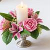 Artificial Floral Wreath for Front Door Realistic Large Rose Lily Flower Wreath with Leaves for Spring Valentine's Mother's Day Wedding Home Decor