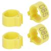 100Pcs Bird Foot Rings Bands 10mm 001-100 Numbered Pigeons Identify Clip Poultry SupplyYellow