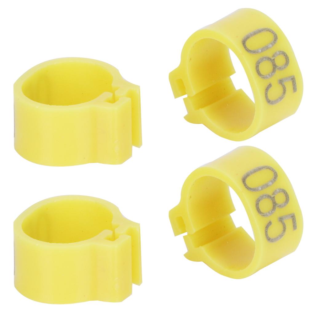 100Pcs Bird Foot Rings Bands 10mm 001-100 Numbered Pigeons Identify Clip Poultry SupplyYellow