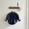 Infant Corduroy Jumpsuit with Flower Collar - Long Sleeve Spring/Autumn Style for Baby Girls