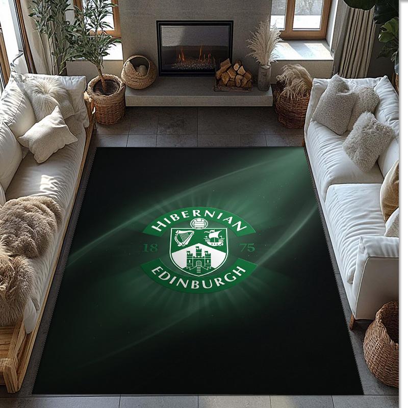 Tappeto Morbido per Pavimento Antiscivolo Hibernian FC Calcio Calcio Modello Tappeto per Interni Tappetino Decorazione Sportiva per Camera da Letto
