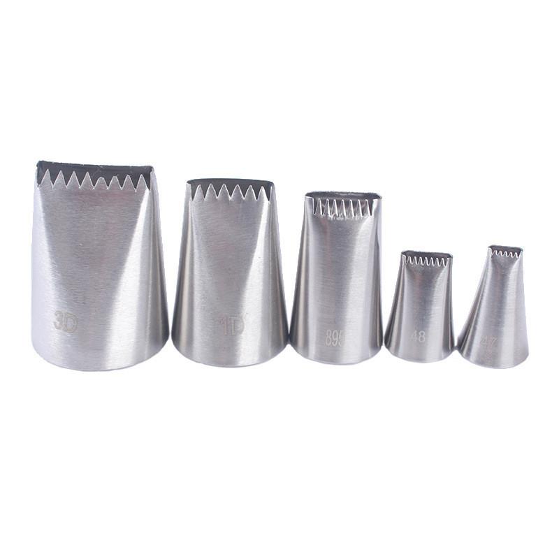 

5Pcs/set Stainless Steel Cake Icing Piping Nozzle Basket Weave Pastry Tips Cake Cream Cupcake for Sugar Craft Decorating Tools
