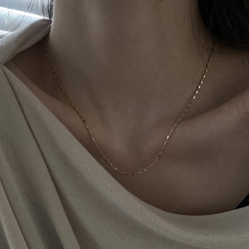 mosxe [925silver] Block chain necklace (2color)