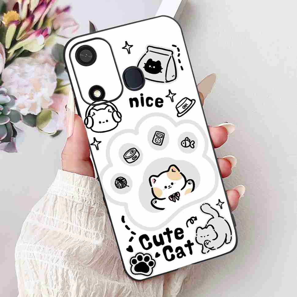 Fashion Butterfly For Itel A27 A27 Case Soft TPU Silicone Black Cover For Itel A27 ITEL P17 Luxury Flower Protective Casing Bags