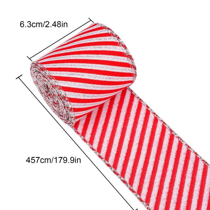 Christmas Ribbon Wired | 3 Rolls Burlap Ribbon for Christmas Trees | Christmas Tree Strip Ribbons for Christmas 5 Yards Per Roll