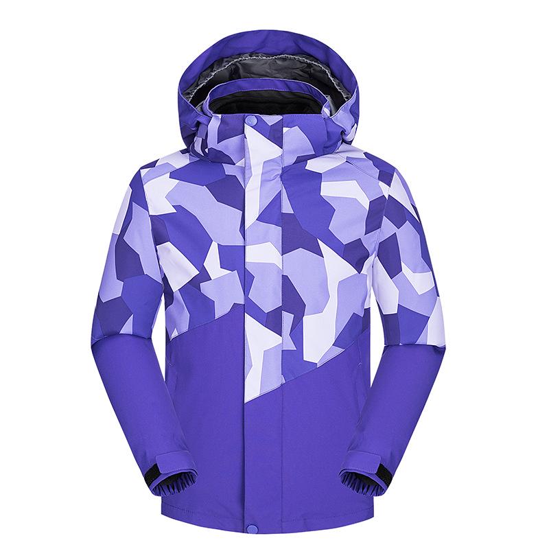 Children's Camouflage Windproof & Waterproof 3-in-1 Hiking Jacket Set for Autumn & Winter