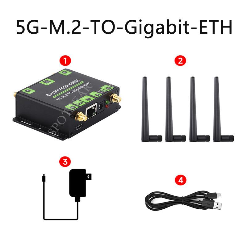 

5G M.2 до Gigabit Ethernet та USB 3.1 Конвертер (Інтерфейс M.2 Key B)